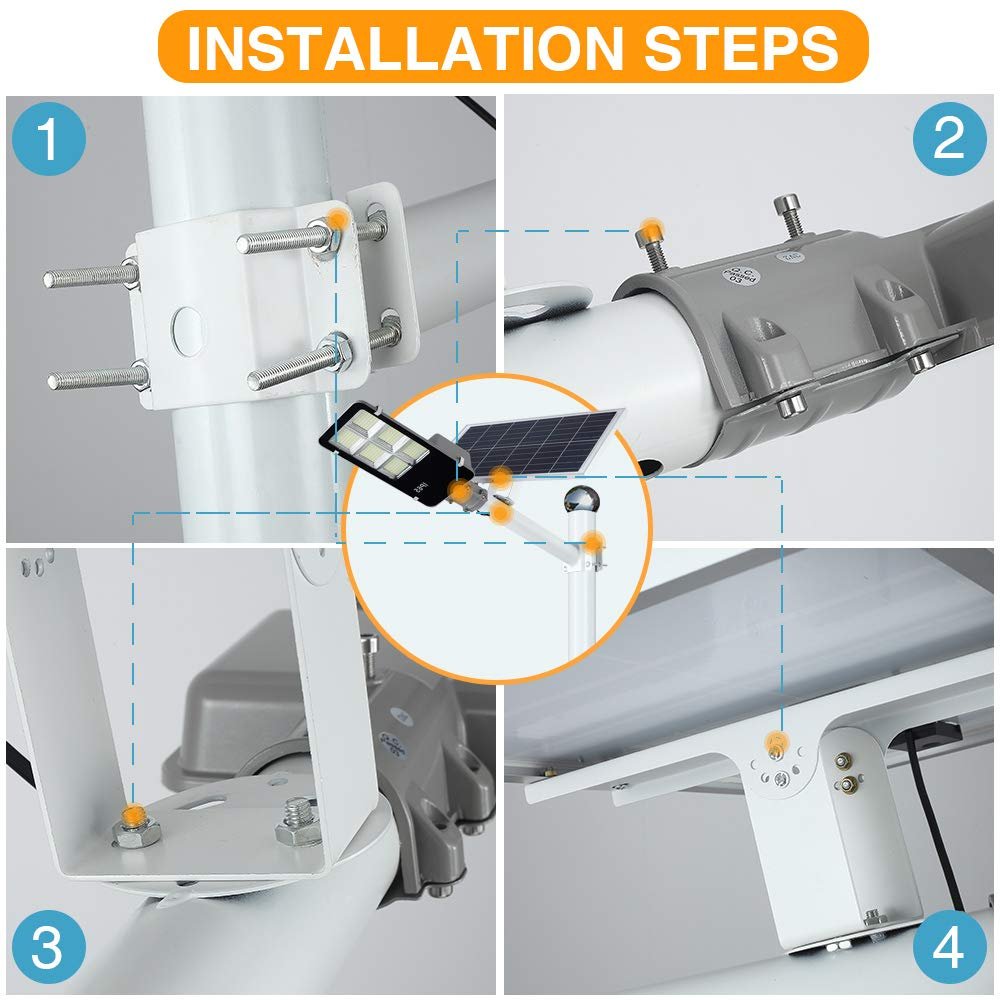 6400W Solar Street Light – 150,000 Lumens Commercial LED Parking Lot Light with Motion Sensor & Remote - Outdoor Solar Outlet