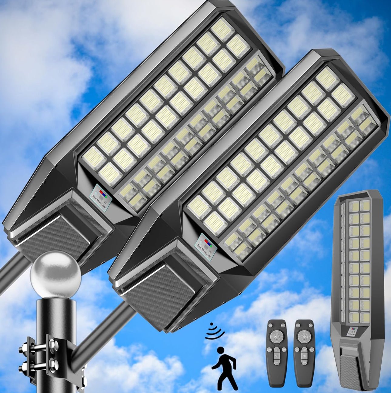 6500W Solar Street Light 7000K 800000LM Auto On/Off Dusk to Dawn IP67 Waterproof Motion Sensor - Outdoor Solar Outlet