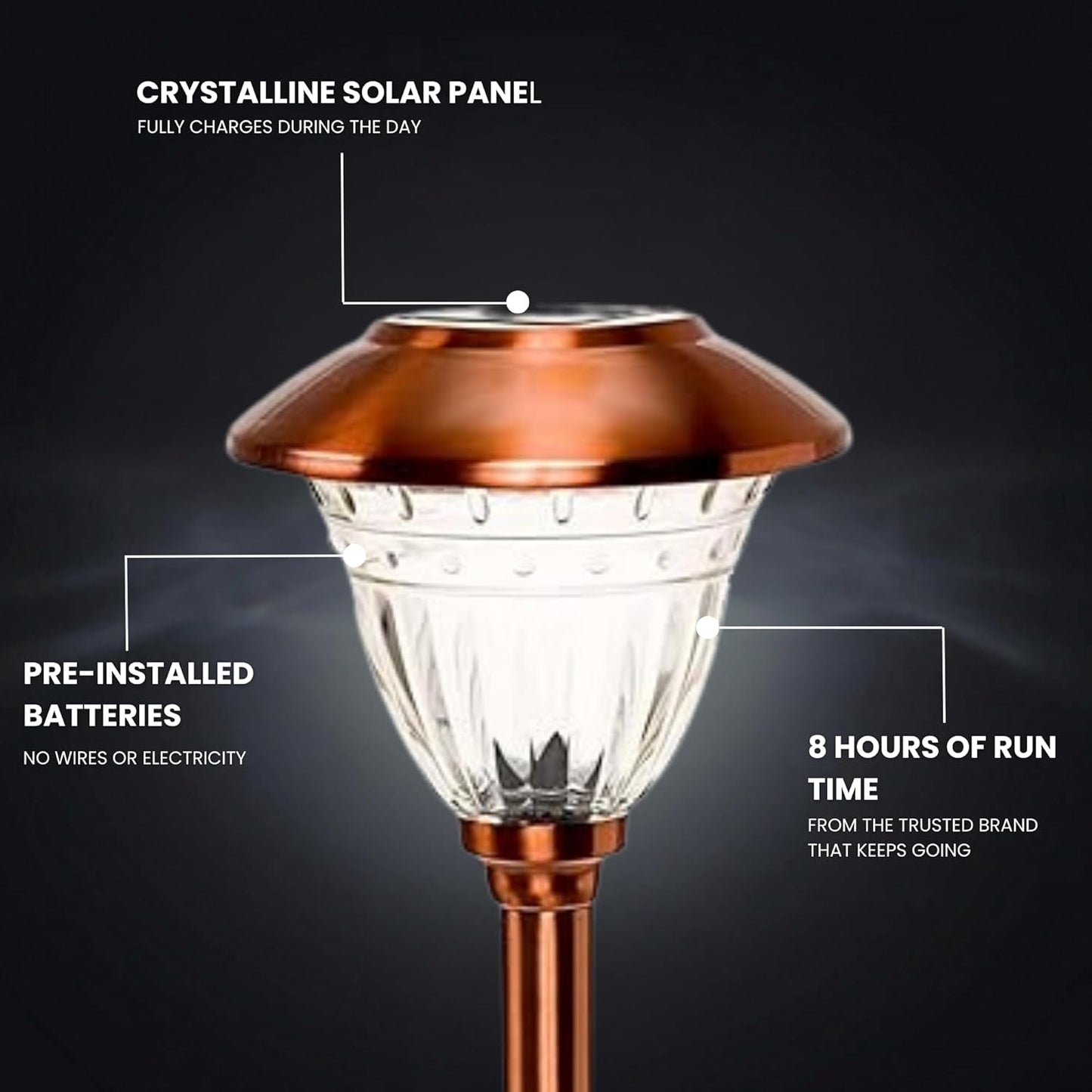 Energizer 10 Pack Solar Pathway LED Lights Outdoor ( Copper )