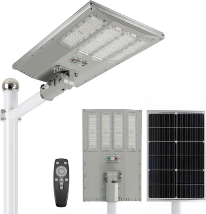 5500W Aluminum Frame Solar Street Light – 100,000LM, Motion Sensor, Dusk-to-Dawn, Remote Control, IP65