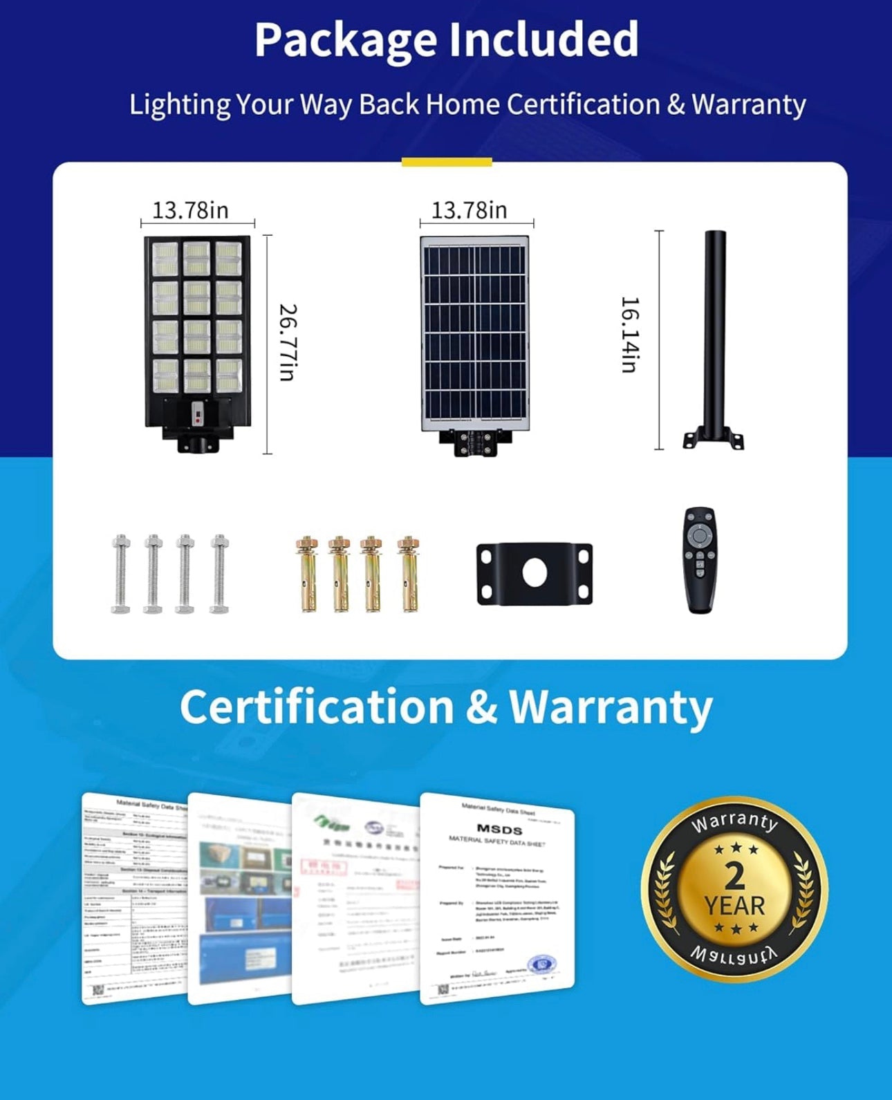 7200W Commercial Solar Street Light , 100000LM Parking Lot Light Dusk to Dawn With Remote - Outdoor Solar Outlet