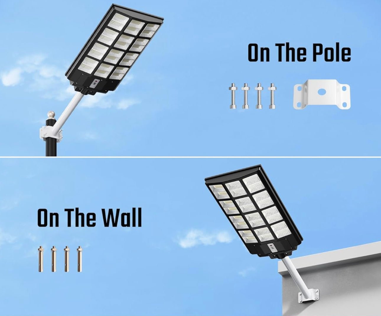 7200W Commercial Solar Street Light , 100000LM Parking Lot Light Dusk to Dawn With Remote - Outdoor Solar Outlet