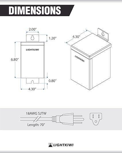 75 Watt Low Voltage Outdoor Landscape Lighting Transformer 120V AC to (12V-15V AC) Multi-Tap - Outdoor Solar Outlet