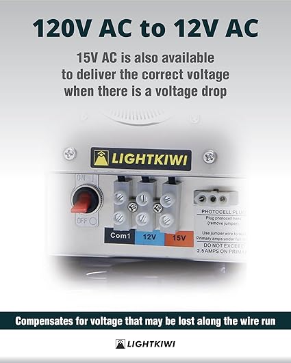 75 Watt Low Voltage Outdoor Landscape Lighting Transformer 120V AC to (12V-15V AC) Multi-Tap - Outdoor Solar Outlet