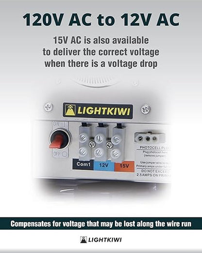 75 Watt Low Voltage Outdoor Landscape Lighting Transformer 120V AC to (12V-15V AC) Multi-Tap - Outdoor Solar Outlet