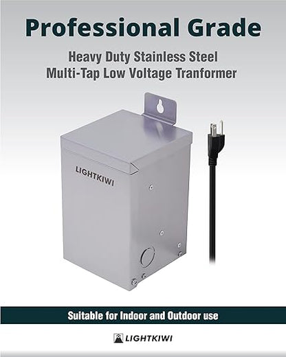 75 Watt Low Voltage Outdoor Landscape Lighting Transformer 120V AC to (12V-15V AC) Multi-Tap - Outdoor Solar Outlet