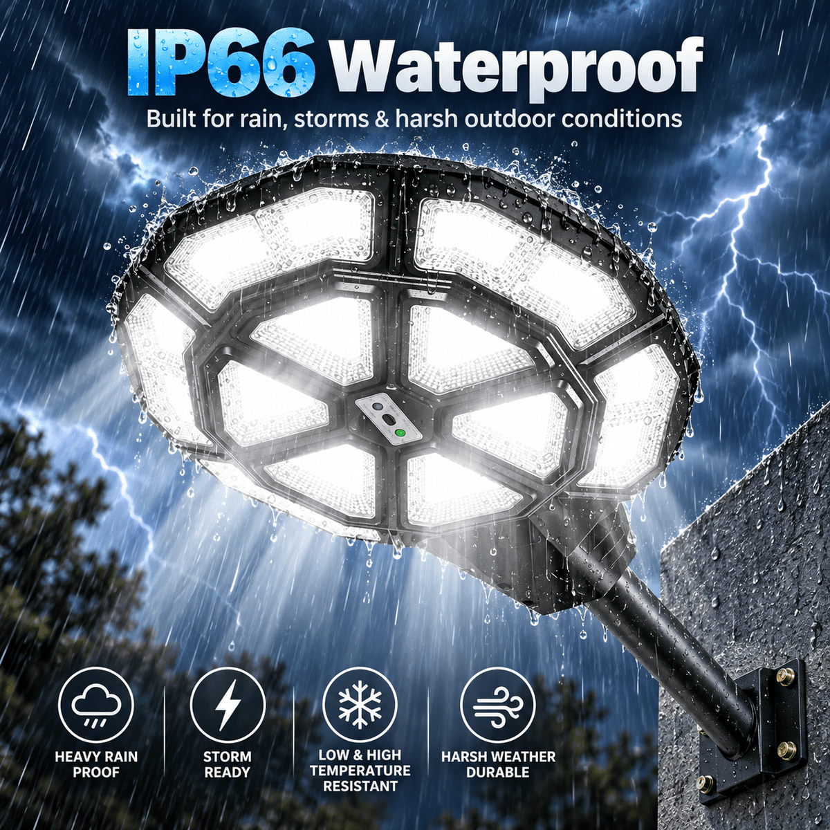 7500W Large Solar Street Light Outdoor – 120,000 Lumens, Radar Motion Sensor, Remote Control, IP65 - Outdoor Solar Outlet
