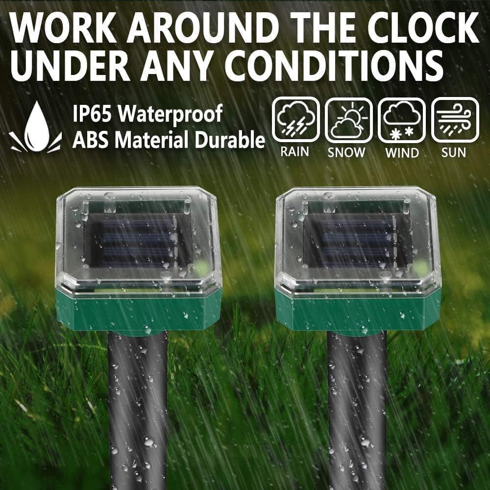 8 Pack Mole Repellent Solar Sonic Groundhog Repeller Gopher Deterrent Vole - Outdoor Solar Outlet