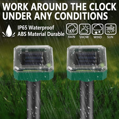 8 Pack Mole Repellent Solar Sonic Groundhog Repeller Gopher Deterrent Vole - Outdoor Solar Outlet