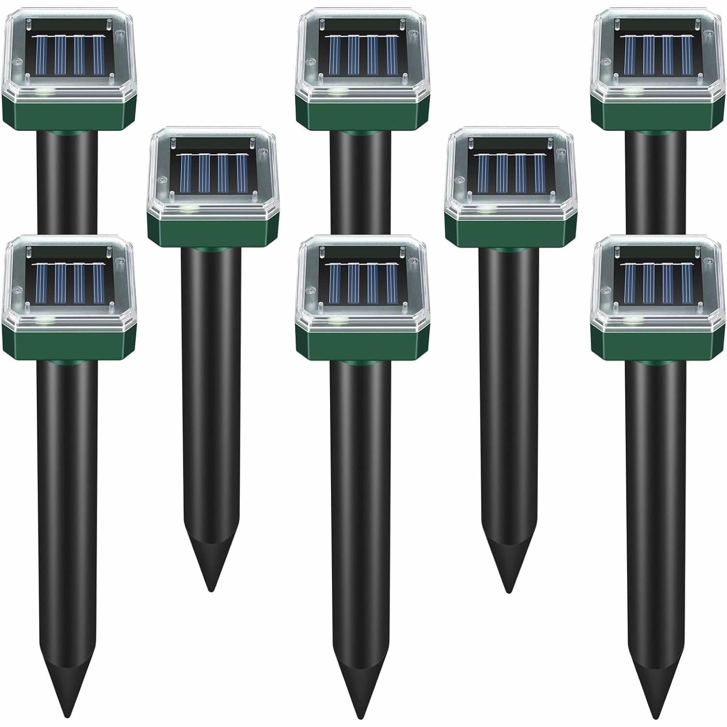 8 Pack Mole Repellent Solar Sonic Groundhog Repeller Gopher Deterrent Vole - Outdoor Solar Outlet