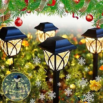 8 Pack Solar LED Lights,Large Rotating Outdoor Pathway Up To 10 Lumen - Outdoor Solar Outlet