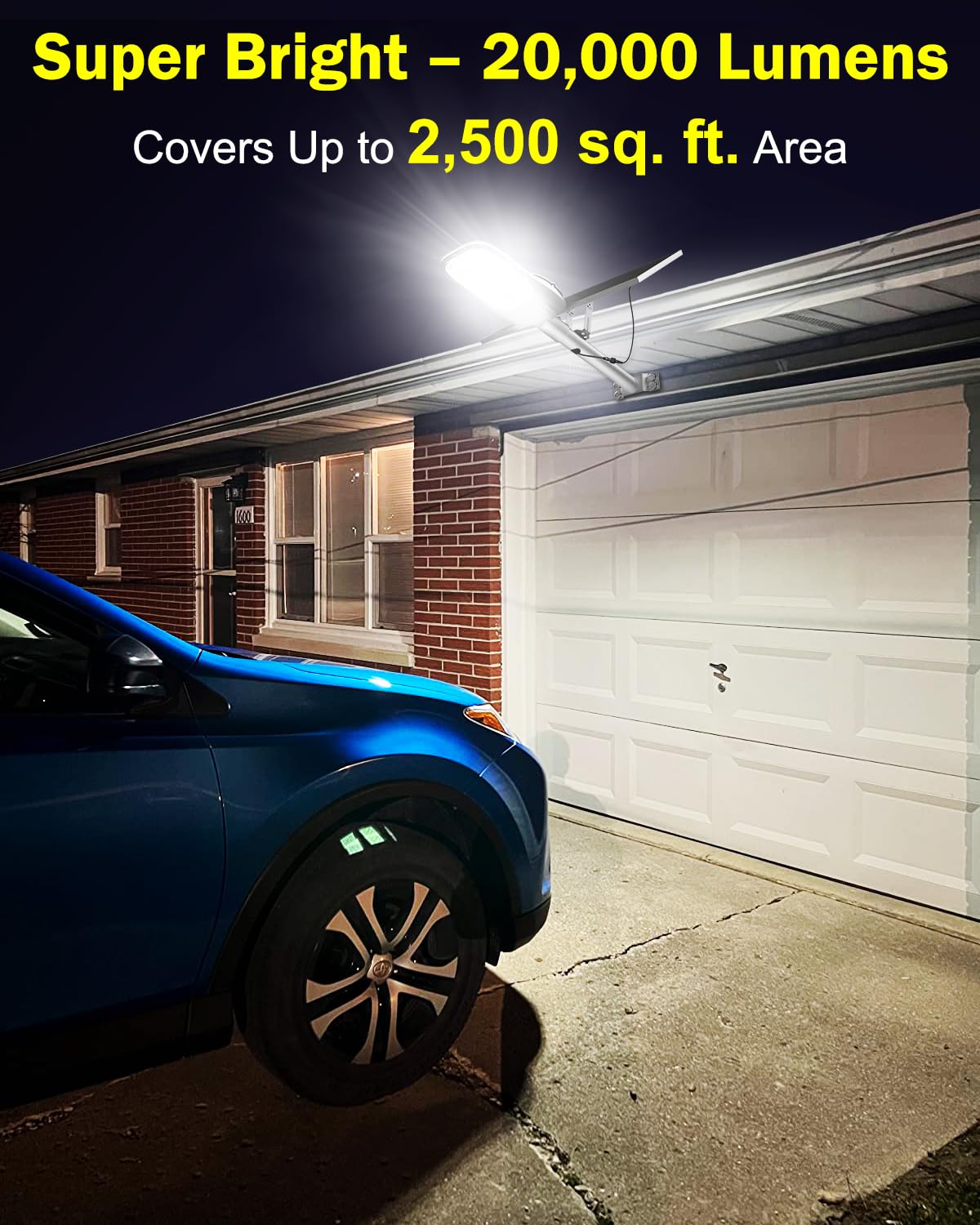 8000W Aluminum Frame Solar Street Light Solar Parking Lot 20000LM, Outdoor, Dusk to Dawn, Waterproof, IP65, Remote - Outdoor Solar Outlet