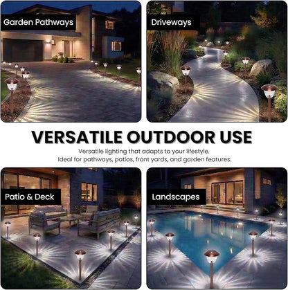 Energizer 8 Pack Solar Pathway LED Lights Outdoor-Stainless Steel 15 Lumen
