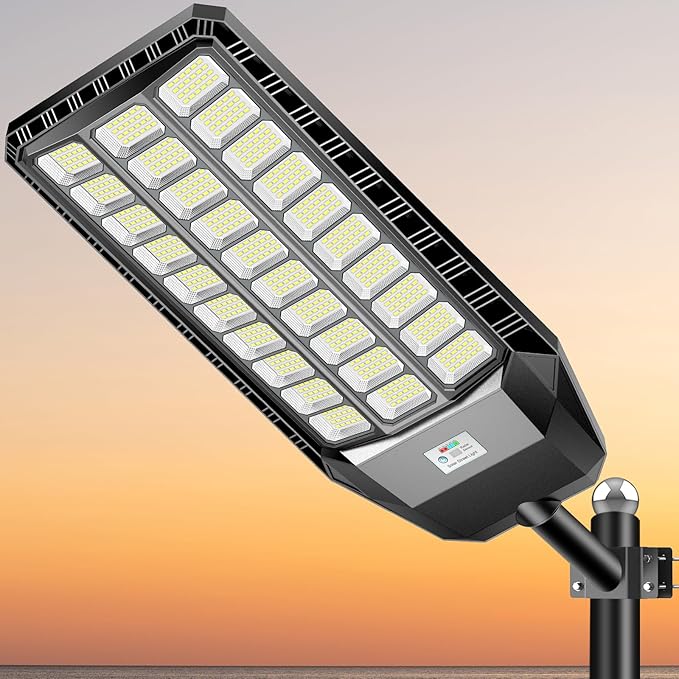 3000W Solar Street Light, 180000 Lumens Dusk to Dawn Street Lights Solar Powered Motion Sensor