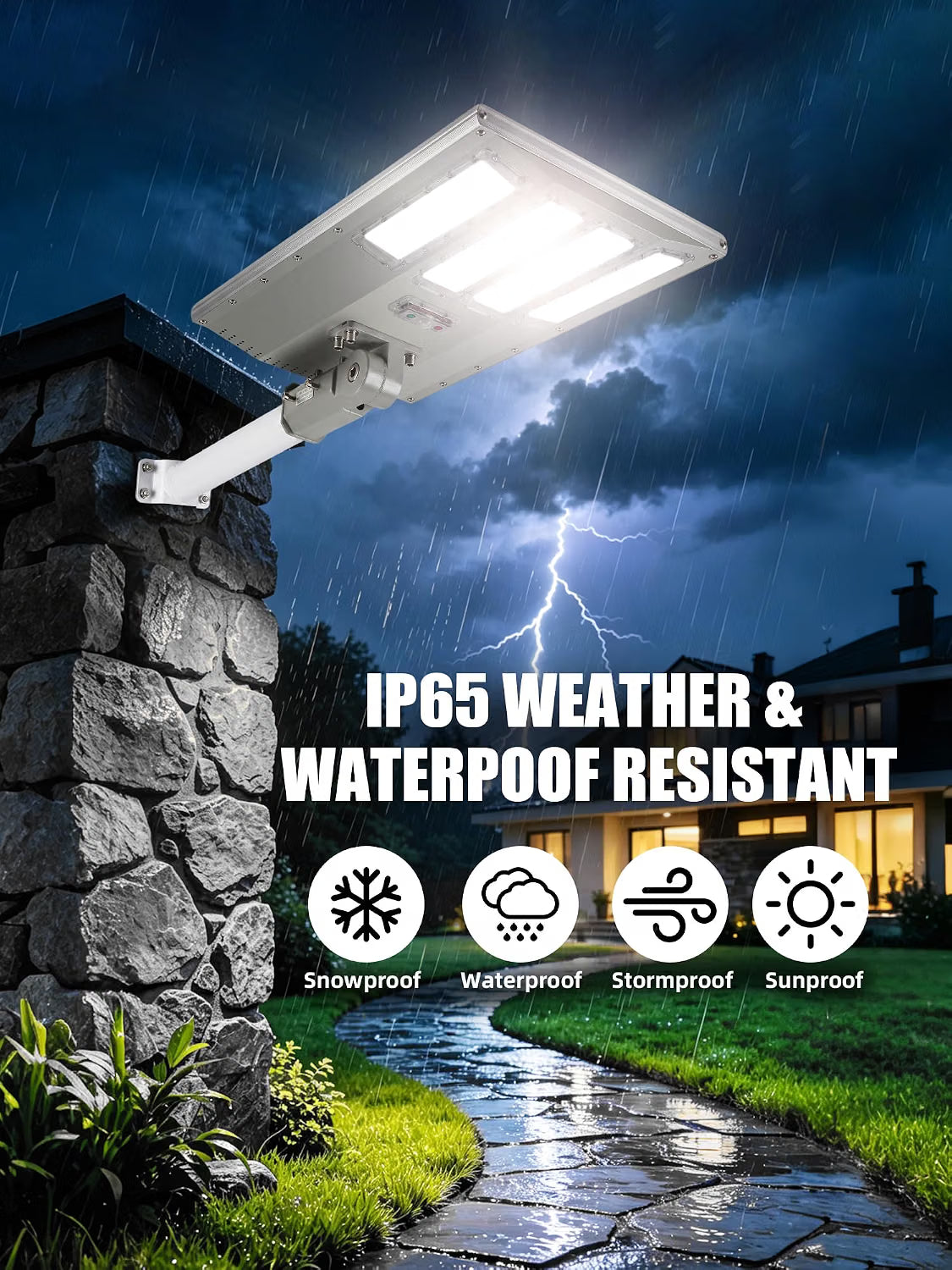 5500W Aluminum Frame Solar Street Light – 100,000LM, Motion Sensor, Dusk-to-Dawn, Remote Control, IP65
