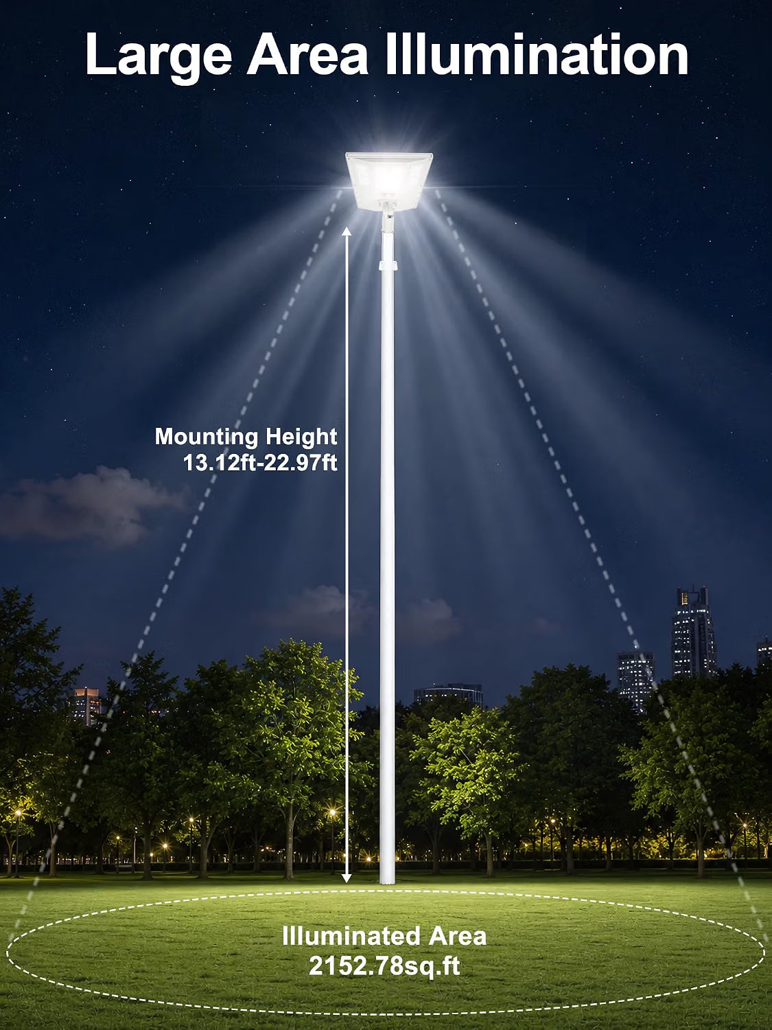 5500W Aluminum Frame Solar Street Light – 100,000LM, Motion Sensor, Dusk-to-Dawn, Remote Control, IP65