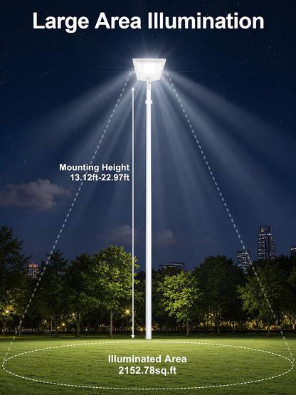 5500W Aluminum Frame Solar Street Light – 100,000LM, Motion Sensor, Dusk-to-Dawn, Remote Control, IP65