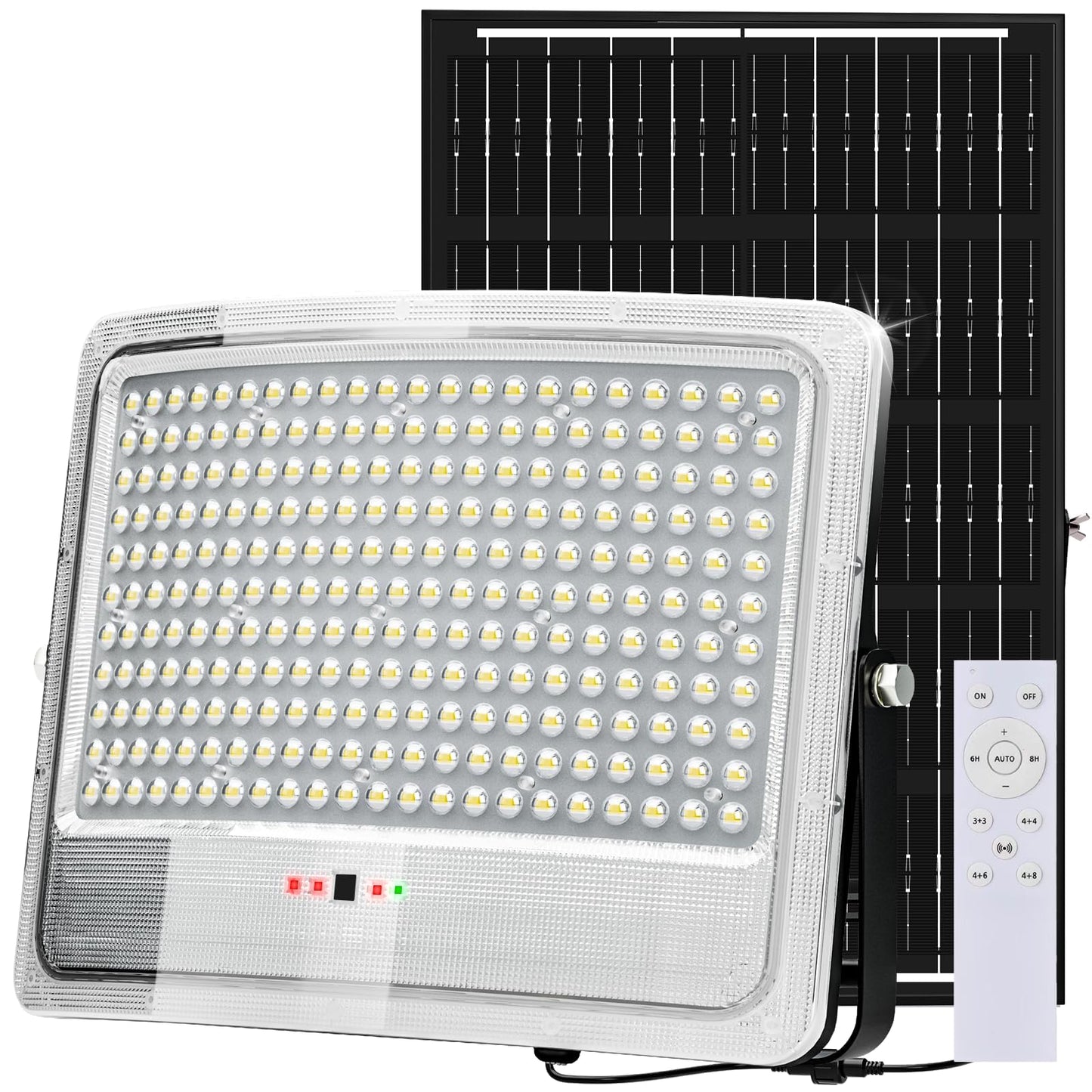 8400W LED Solar Aluminum Frame Flood Lights Outdoor, Billboard 238LED Dusk to Dawn Waterproof Security Commercial Lighting with 16.4ft Cables - Outdoor Solar Outlet