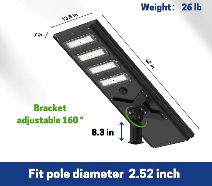 8500W Commercial Solar Power LED Parking Lot / Street/ Arena Light 160000 Lumen - (Black) - Outdoor Solar Outlet