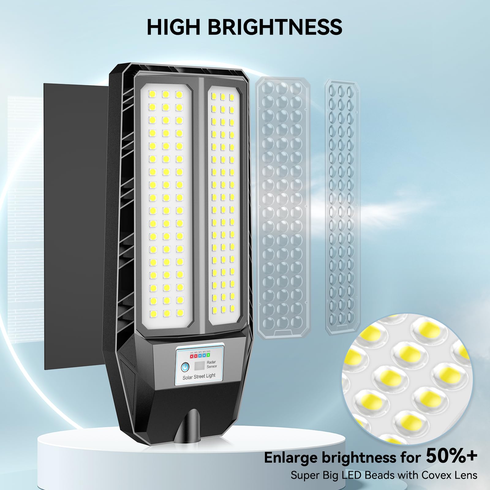 8500W Solar Street Lights Outdoor, 6500K Dusk to Dawn, LED Wide Angle Lamp with Motion Sensor and Remote Control - Outdoor Solar Outlet