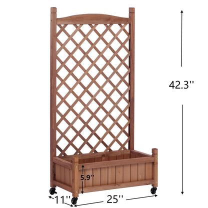 2-Pack Raised Garden Beds with Trellis, Outdoor Wooden Plant Box, and Plant Stand - Perfect for Vines and Flowers