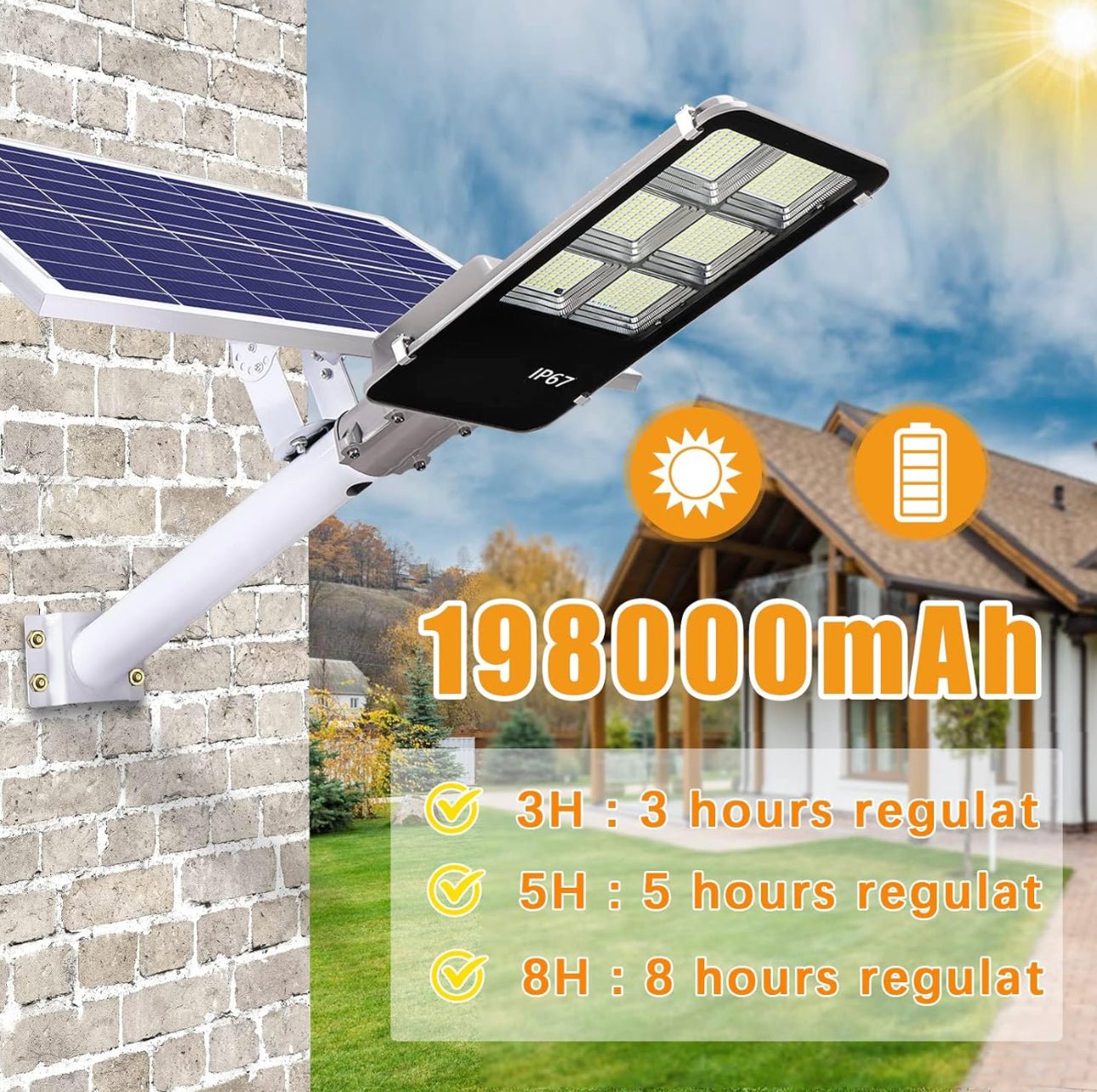 8800 Watt Solar Street Lights, with Remote Control 105000LM LED Dusk to Dawn Solar Light 6500K Super Bright Solar Flood Light - Outdoor Solar Outlet