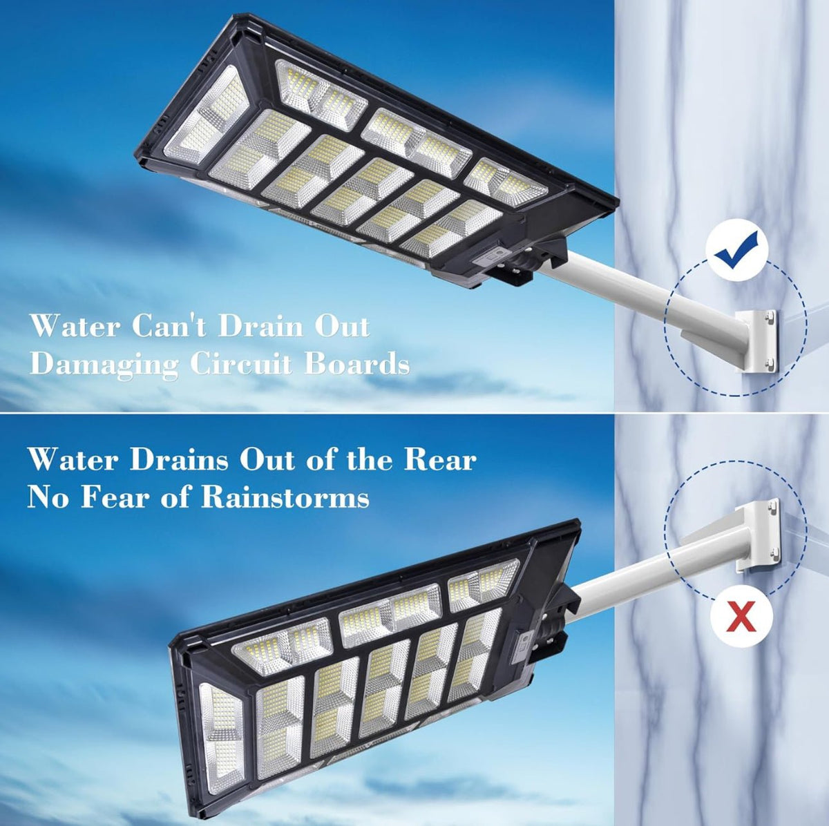 8800W Solar Street Lights Outdoor Waterproof 6500K Dusk to Dawn 180000 Lumen Motion Sensor Super Bright Solar Parking Lot Light - Outdoor Solar Outlet