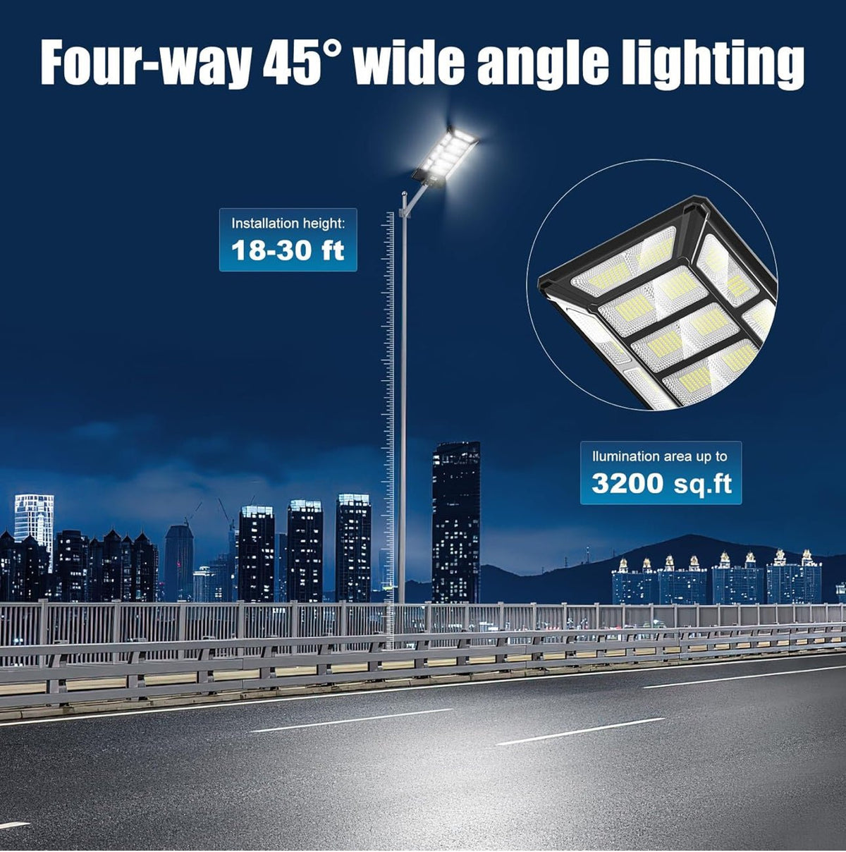 8800W Solar Street Lights Outdoor Waterproof 6500K Dusk to Dawn 180000 Lumen Motion Sensor Super Bright Solar Parking Lot Light - Outdoor Solar Outlet