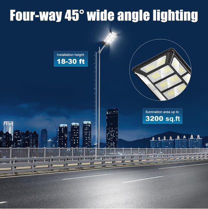 8800W Solar Street Lights Outdoor Waterproof 6500K Dusk to Dawn 180000 Lumen Motion Sensor Super Bright Solar Parking Lot Light - Outdoor Solar Outlet