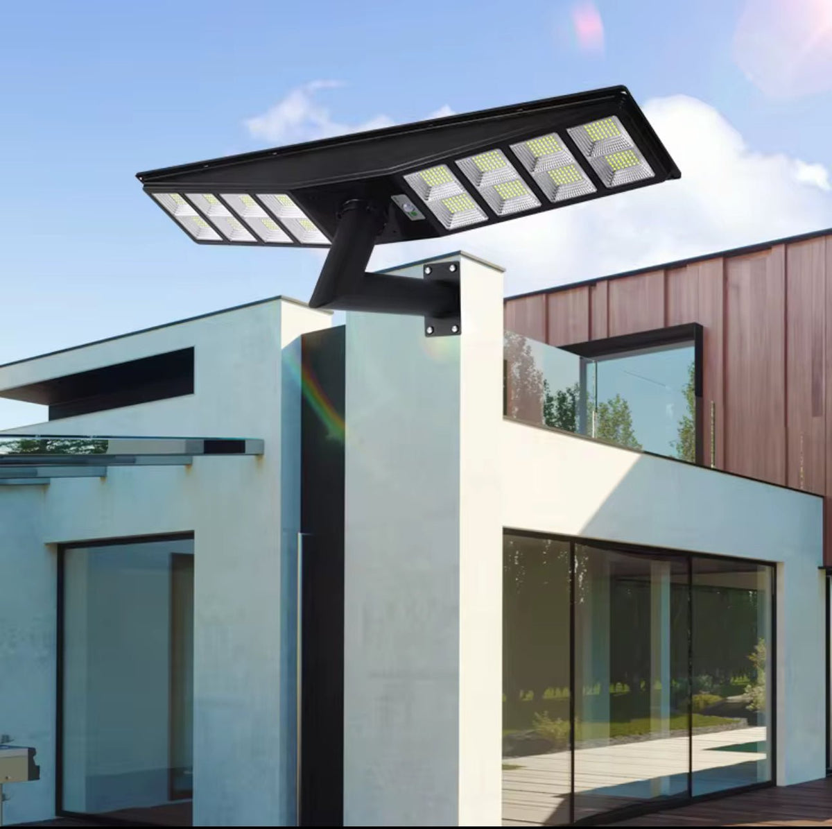 9000W All-in-One Double Side Solar Street Light Road Path Motion Sensor Parking a lot IP65 Waterproof - Outdoor Solar Outlet