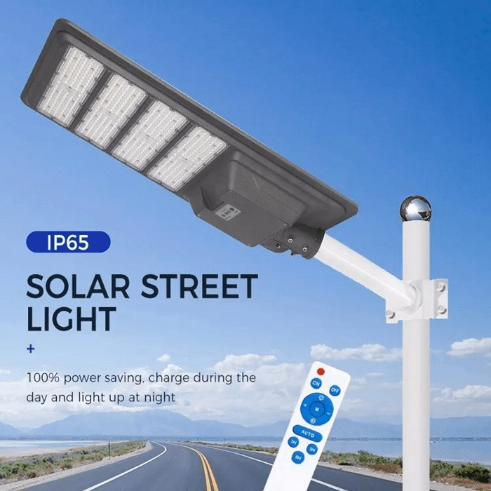 9000W Aluminum Frame All In One Solar Street /Parking Lights Motion Sensor, Dusk to Dawn 180000LM with Remote Control - Outdoor Solar Outlet