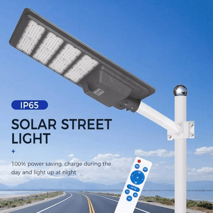 9000W Aluminum Frame All In One Solar Street /Parking Lights Motion Sensor, Dusk to Dawn 180000LM with Remote Control - Outdoor Solar Outlet