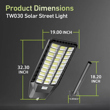 9000W Solar Street Light, 180000 Lumens Dusk to Dawn Street Lights Solar Powered Motion Sensor - Outdoor Solar Outlet