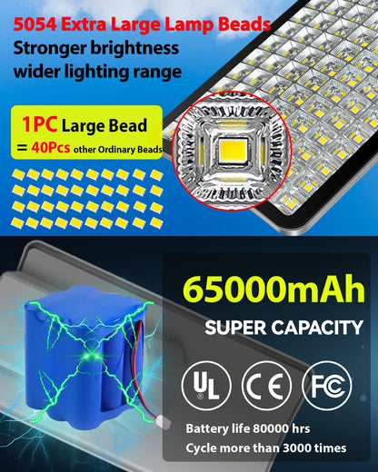 9000W Solar Street Light Aluminum Outdoor, Solar Lights Outdoor Waterproof IP65, 190,000 Lumen Solar Flood Lights with Remote - Outdoor Solar Outlet