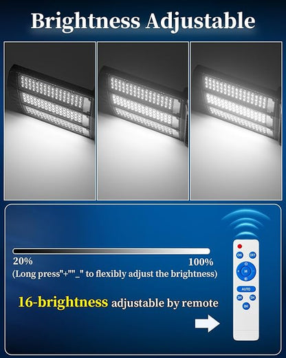9500W Aluminum Solar Street Lights Outdoor, 500000LM High Powered Commercial Parking Lot Lights 6500K Dusk to Dawn with Remote - Outdoor Solar Outlet