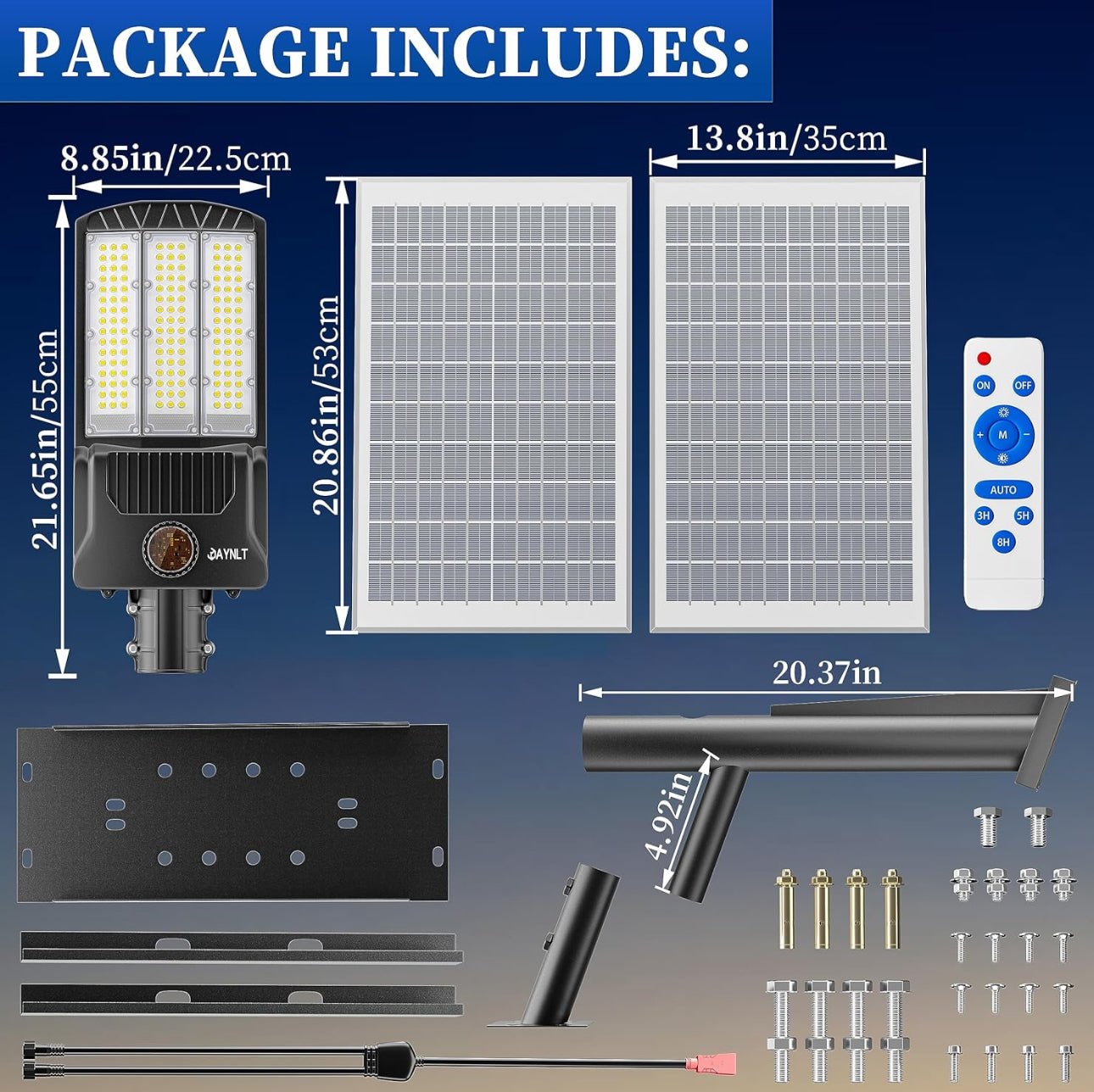 9500W Aluminum Solar Street Lights Outdoor, 500000LM High Powered Commercial Parking Lot Lights 6500K Dusk to Dawn with Remote - Outdoor Solar Outlet