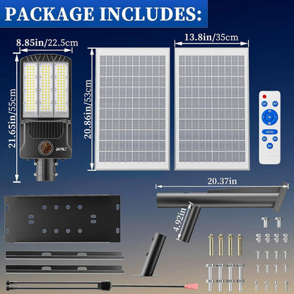 9500W Aluminum Solar Street Lights Outdoor, 500000LM High Powered Commercial Parking Lot Lights 6500K Dusk to Dawn with Remote - Outdoor Solar Outlet