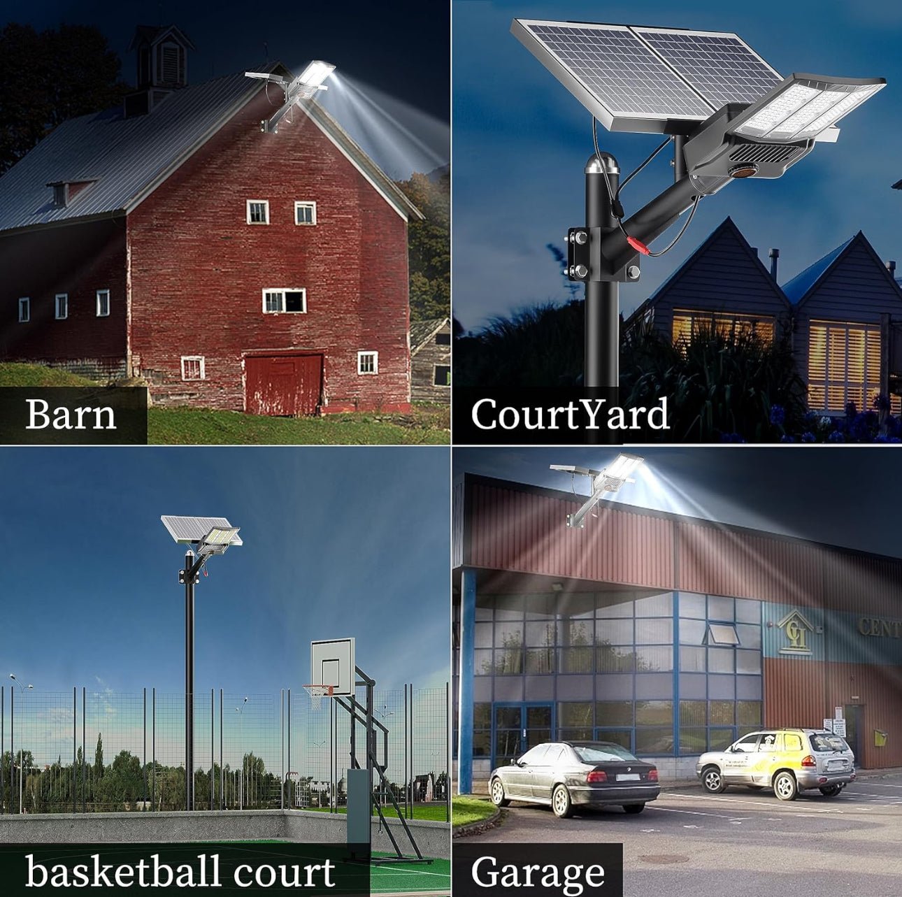 9500W Aluminum Solar Street Lights Outdoor, 500000LM High Powered Commercial Parking Lot Lights 6500K Dusk to Dawn with Remote - Outdoor Solar Outlet