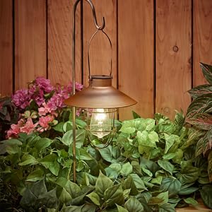 Hanging Solar Lantern with Shepherd Hook 31 Inch