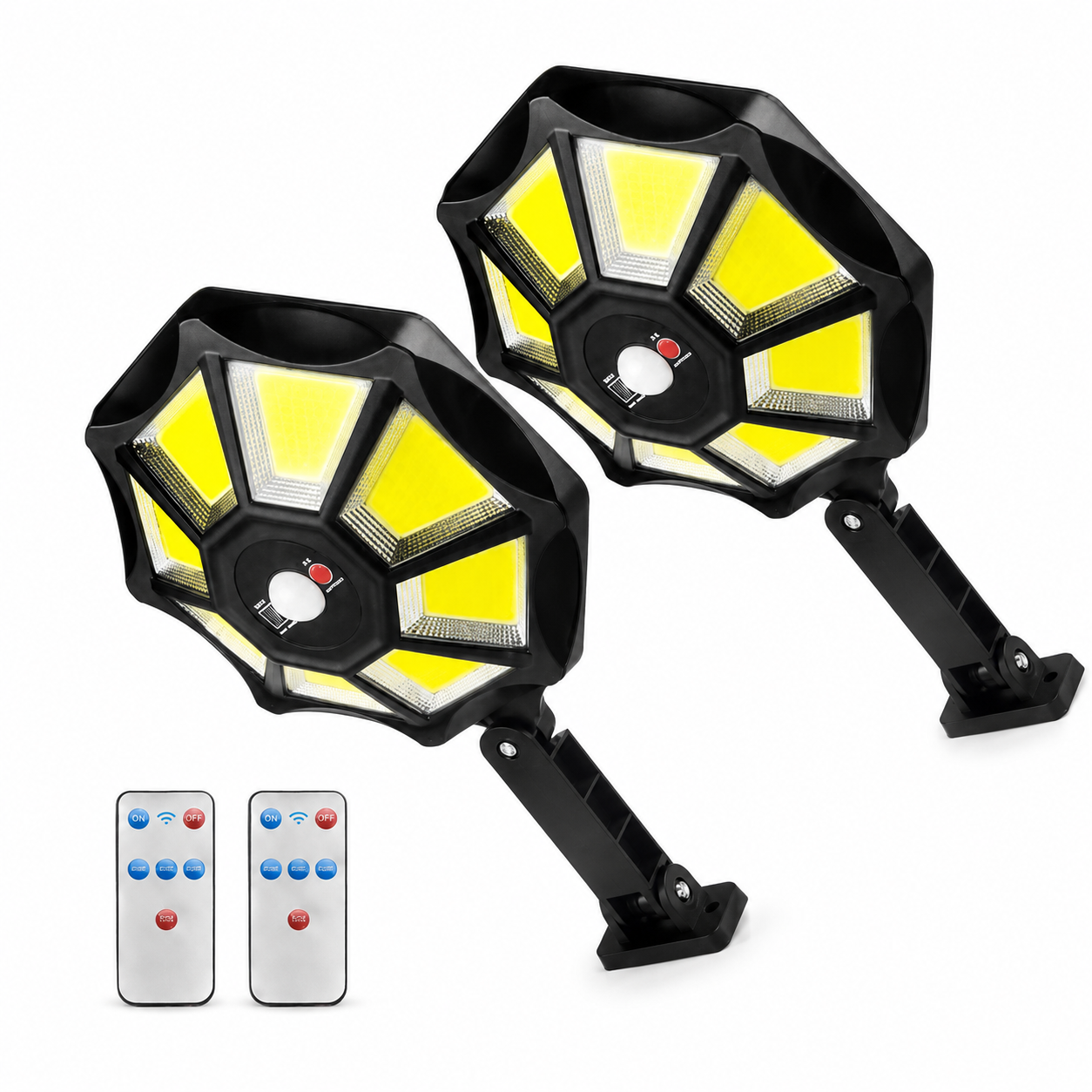 2 Pack SmartYard 300W Solar Street Light 168LED Dusk to Dawn,6500K with Motion Sensor