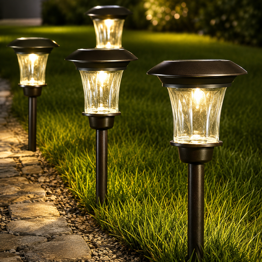 SmartYard Solar LED Large Outdoor Pathway Lights - 8 Pack- Oil Rubbed Bronze