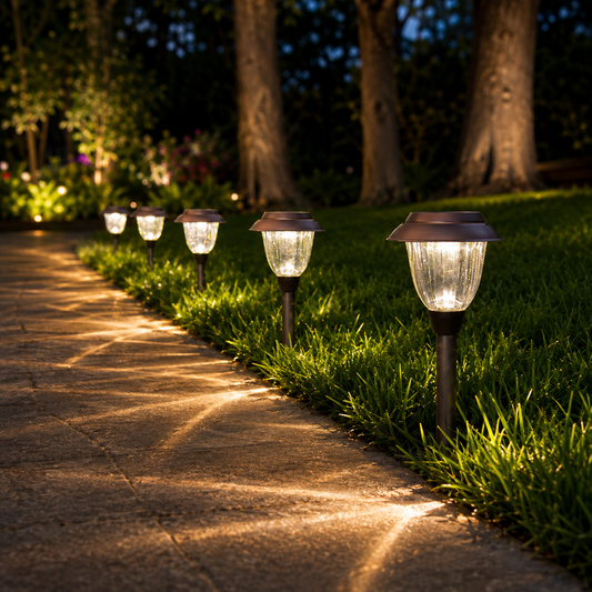 Member’s Mark 10-Pack Solar LED Pathway Lights, 10 Lumens, Stainless Steel & Glass, Oil-Rubbed Bronze Dusk-to-Dawn Landscape Lights