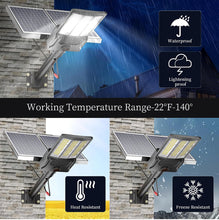 Load image into Gallery viewer, 5000W Solar Street Lights Outdoor, 500000LM 6500K High Powered Commercial Parking Lot Lights Dusk to Dawn, Waterproof Solar Security Flood Lights with Remote