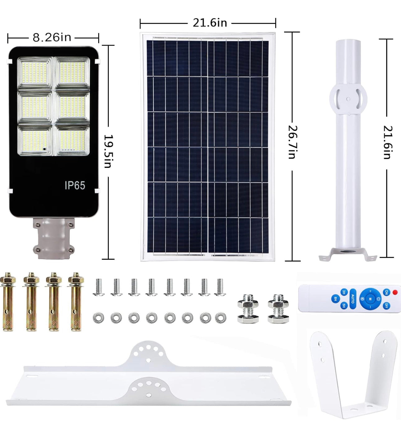 800 Watt Solar Street Lights, with Remote Control 105000LM LED Dusk to Dawn Solar Light 6500K Super Bright Solar Flood Light