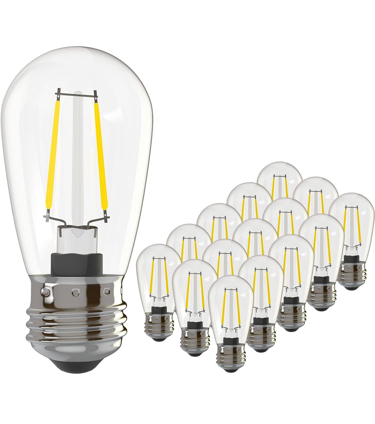 Replacement Bulb PRO LED Energy Efficient 2 Watt Warm White 2500K Dimmable Bulb - 15 Pack - E26 Base