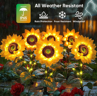 Solar Sunflower Lights 3 Pack with 9 Sunflower Lights