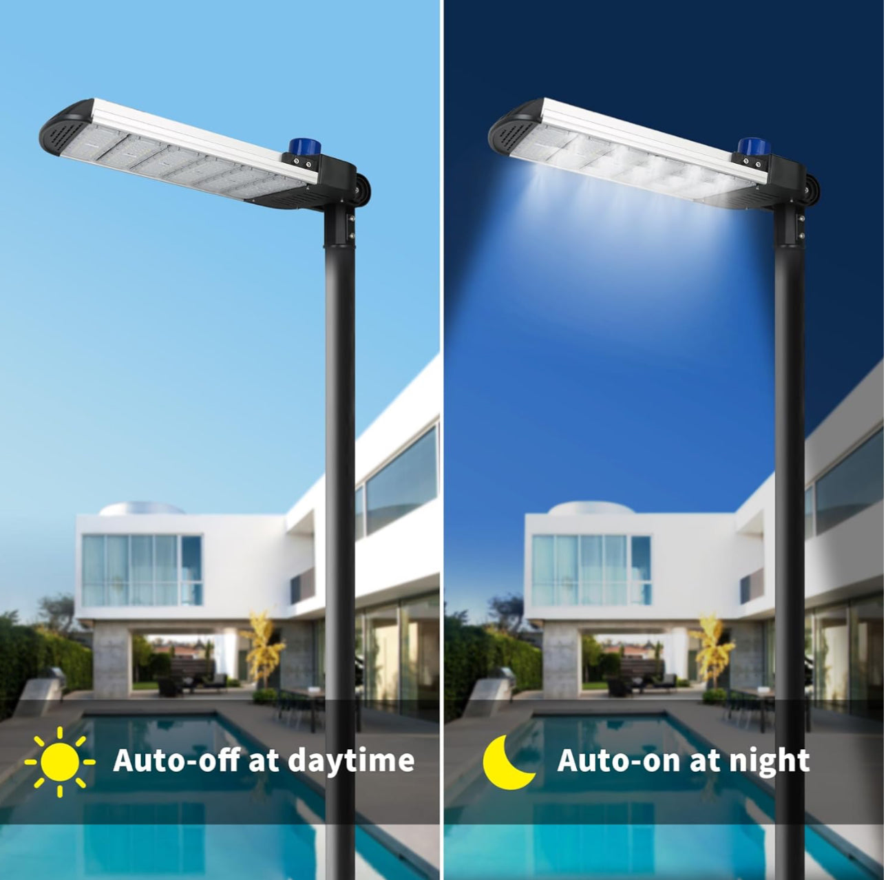 600W LED Parking Lot Lights Hard Wired , 60000LM 6000K with Dust to Dawn Photocell Sensor Slip Fitter