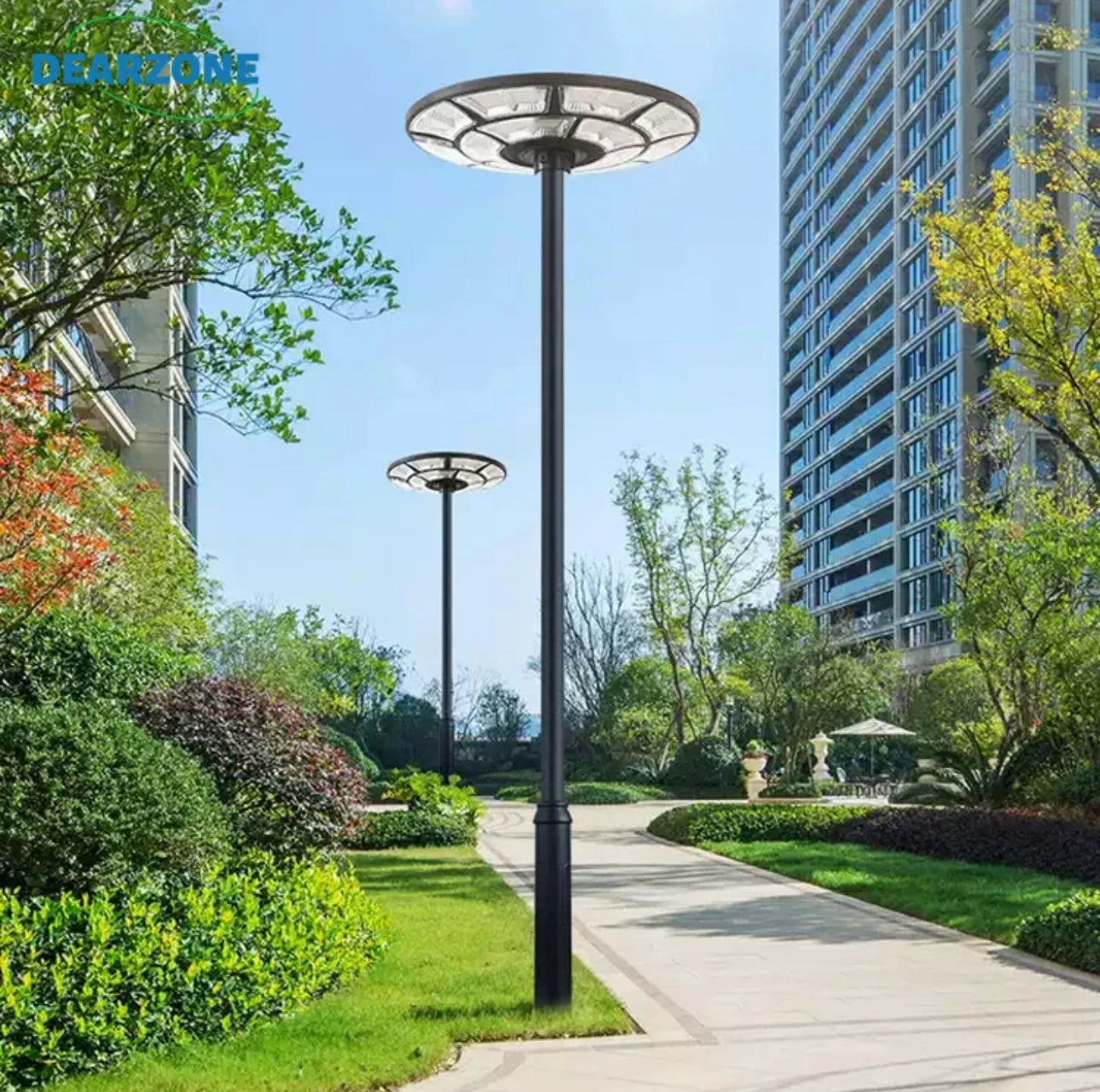 2500W Solar Outdoor Light UFO Garden Pole And Wall Street Lights For Home, Yard, Farmhouses with Remote