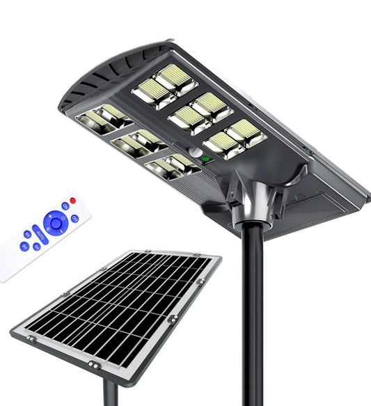 600W Solar Street Lights Outdoor,Solar Security Flood Lights 42000lumens 6500K Dusk to Dawn Without Motion Sensor IP66 Waterproof for Parking Lot,Stadium,Garden,Yard,Basketball