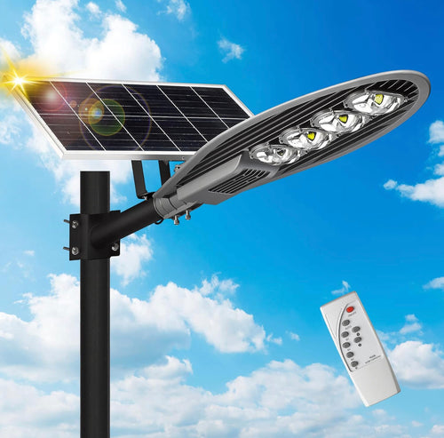 1800W Solar Street Light Outdoor, 50000LM Commercial Solar LED Flood Security Light with Remote Control